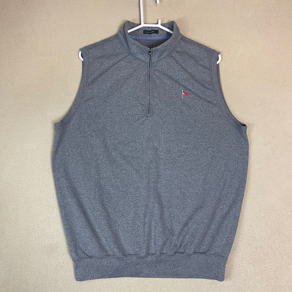 Turtleson‎ Men's Gray 1/4 Zip Sleeveless Golf Vest Size L Polyester Blend
